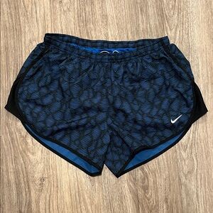 Nike Women's Black and Blue Athletic Shorts